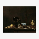 Still Life with Roemer, Salt Cellar, Tobacco, Lemon, and Olives by Jan Jansz van de Velde III - thumbnail_0_nf_66fa5d238213847b6f35789b